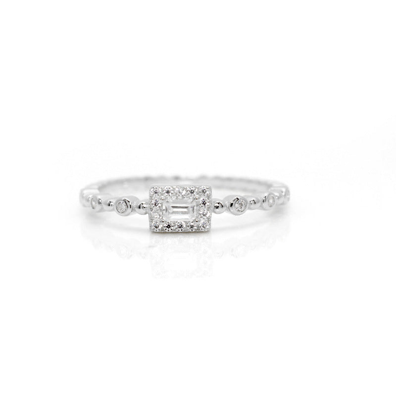 Korean And Japanese Popular Diamond-encrusted Stacking Rings For Women