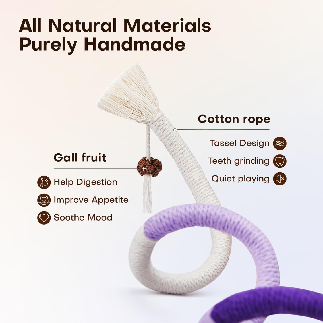 Cat Toys Chew Ropes 3Pcs With Refillable Natural Catnip