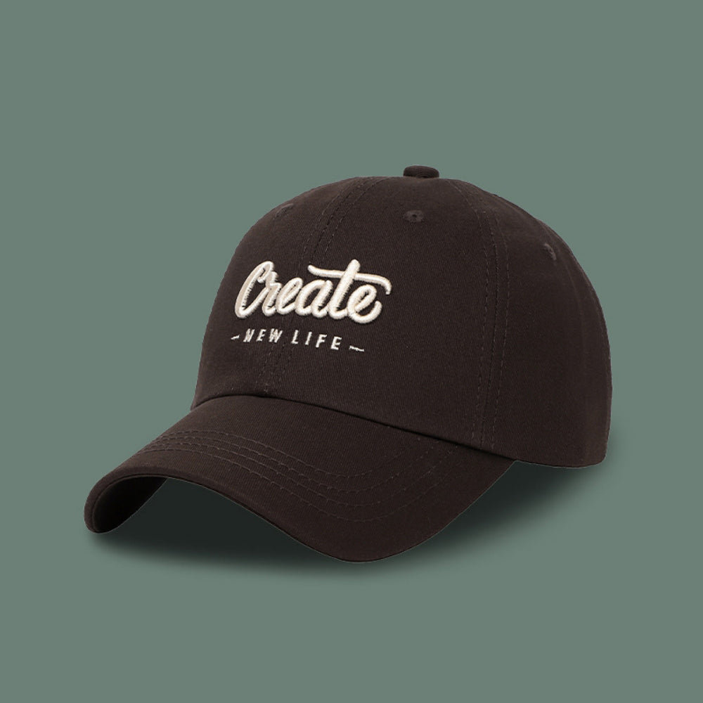 Simple And Fashionable. Create Lettered Soft-top Baseball Cap, Solid Color, Versatile For All Seasons, Suitable For Outdoor Use, Adjustable Brim