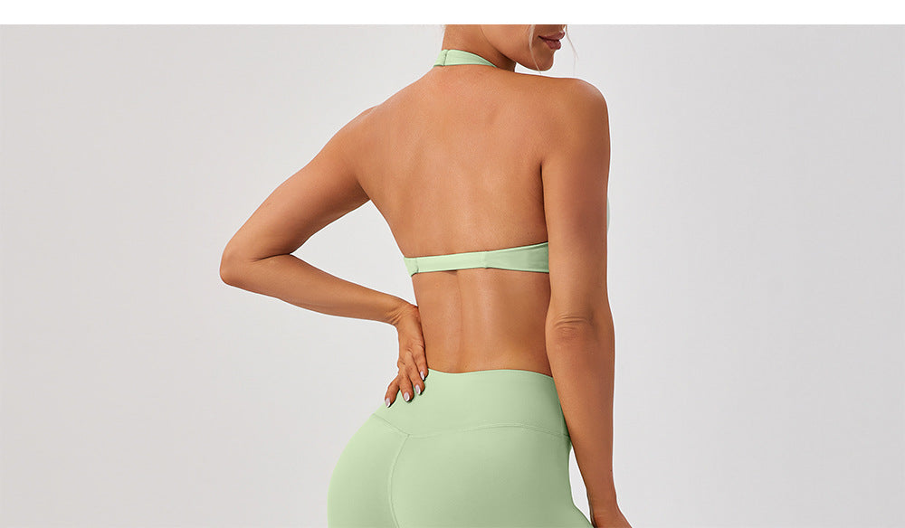 Nude Feel Breathable Halter Beauty Back Yoga Bra Tight Fitness Top