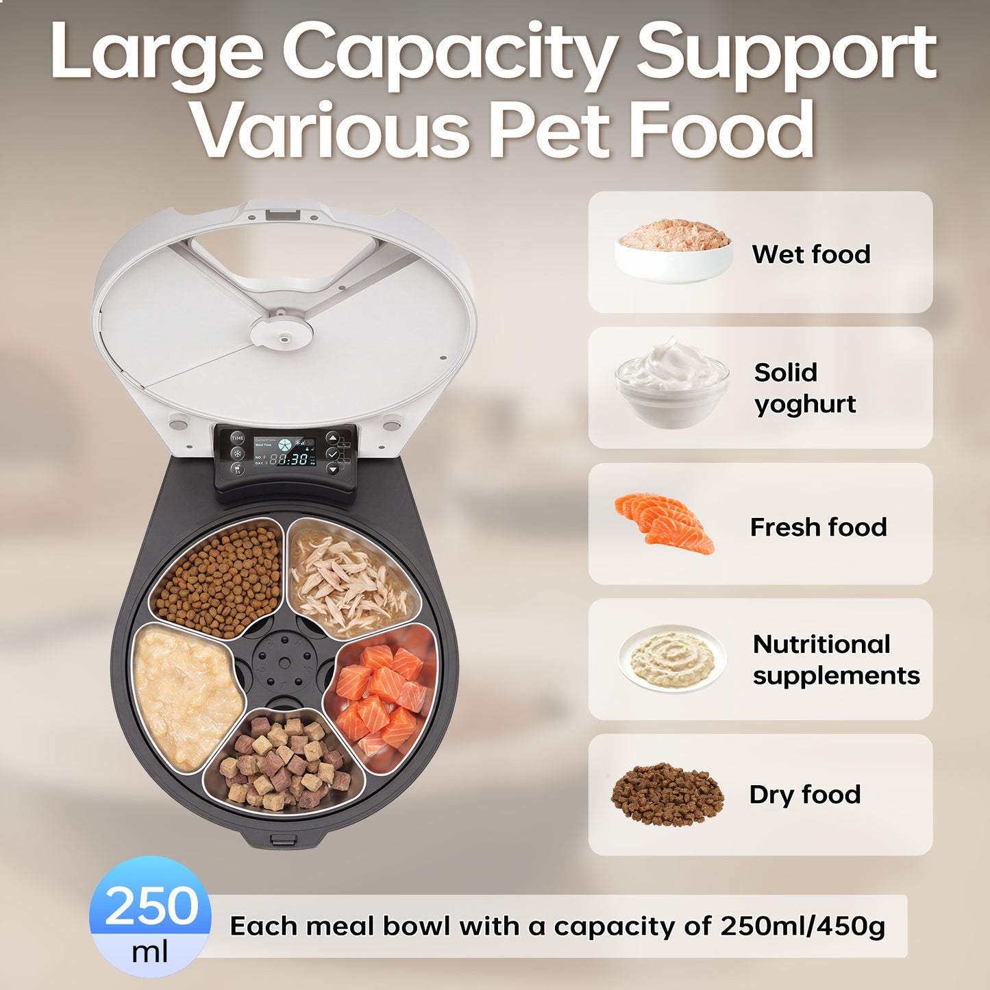 Smart Pet Feeder Automatic Timer For Cats Small Dogs Keeps Raw Or Wet Food Fresh For 3 Days
