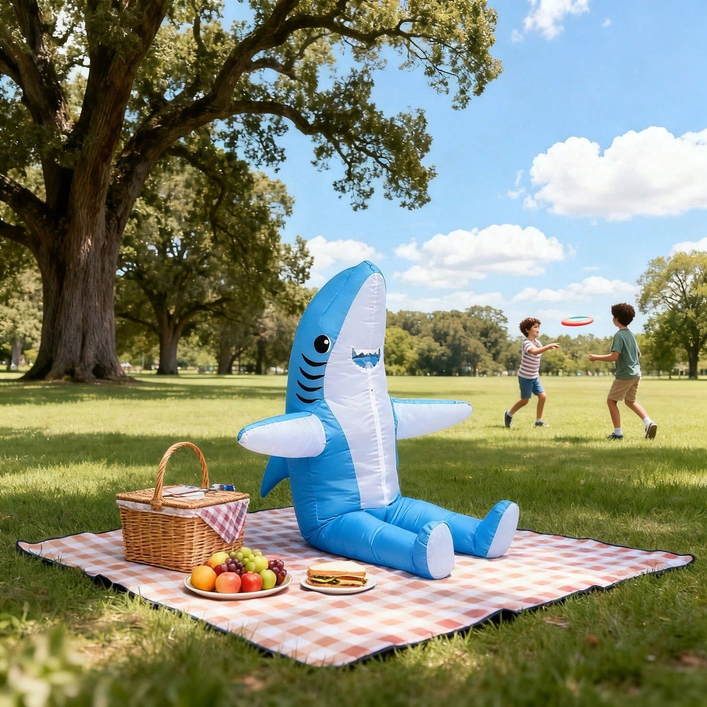 Perfect Valentine Gift, Shark Inflatable Costume, Adult Blow Up Halloween Party Outfit, Funny Group Cosplay For Birthday And Sporting Events
