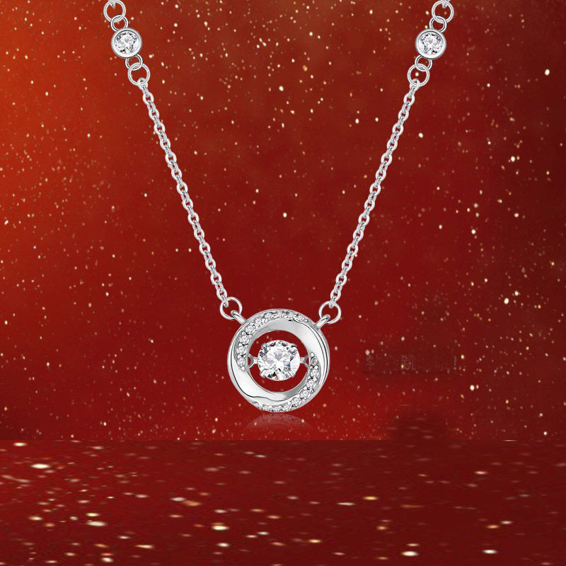 White Copper Mobius Three Second Heartbeat Necklace Smart Zircon Clavicle Chain Luxury Jewelry Birthday Gift For Girlfriend