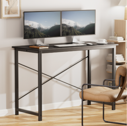 Computer Office Desk For Small Spaces, Writing Gaming Work Desk Modern Kids Study Table With Storage Bag & Headphone Hook
