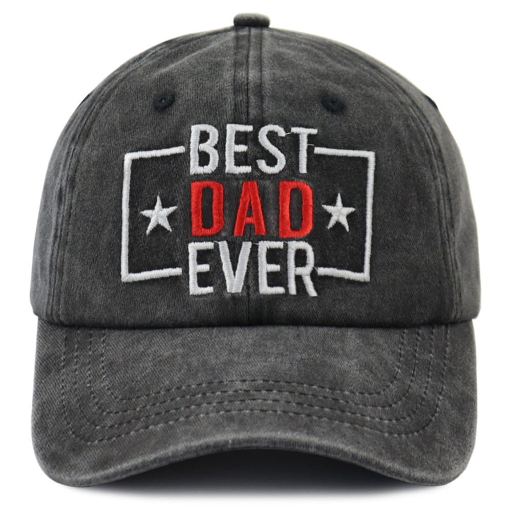 Vintage Best Dad Ever Baseball Cap, Adjustable Cotton Hat For Men