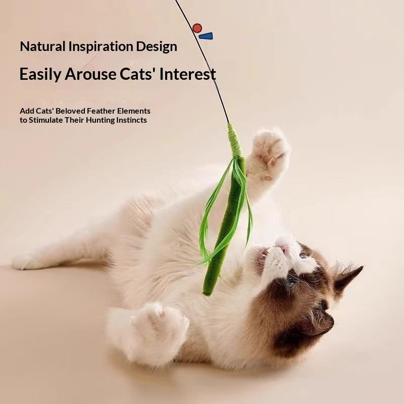 Dogtail Grass Teaser Wand Long-handled Cat Toy Pet Supplies