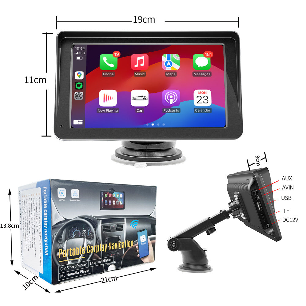 Portable 7-inch In-car Smart Screen With Wireless CarPlay