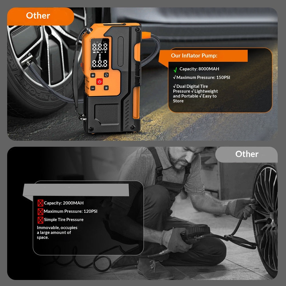 22-cylinder Emergency Car Starter All-in-one Air Pump With Monitoring And Wireless Charging