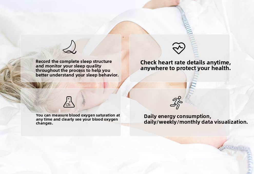 Smart Ring Heart Rate Blood Oxygen Sleep Monitor Step Counter & Female Cycle Tracker