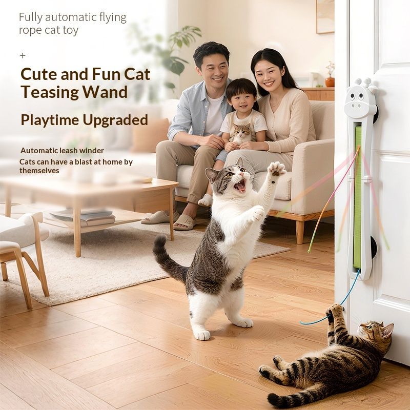 Pet Cat Toy Fully Automatic Cat Teaser With Swinging Rope