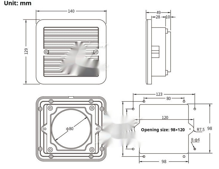 Refrigerator Ventilating Fan Cooling Vent Louver