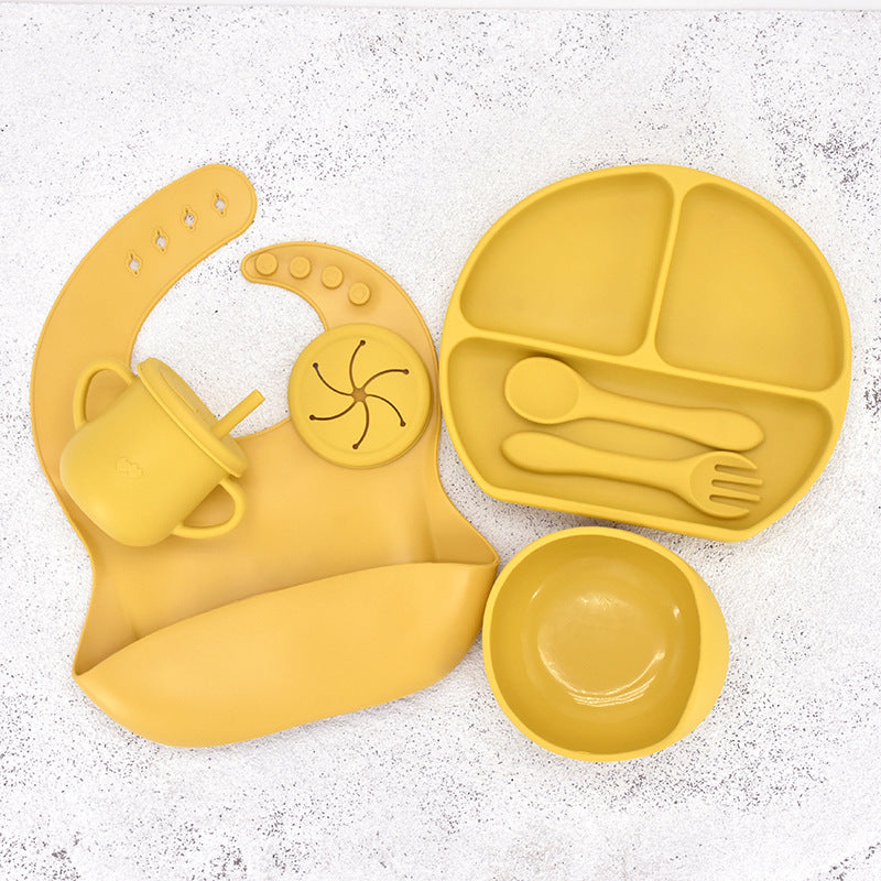 Food Grade Silicone Feeding Cutlery Set Children's Dinner Plate