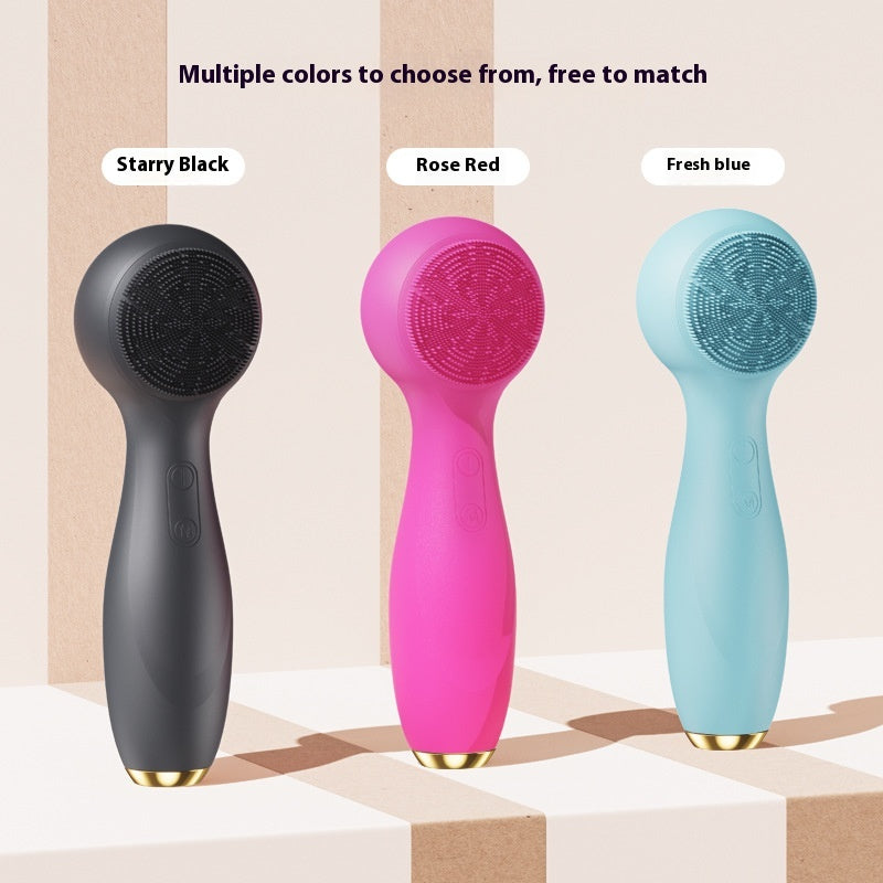 New Silicone Hot And Cold Rotating Portable Cleaning Waterproof Electric Face Washing Beauty Instrument
