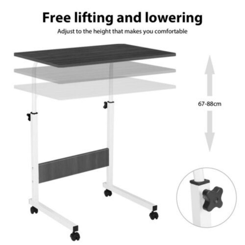 Mobile Laptop Desk Computer Table Stand Adjustable Bed Bedside Portable Study