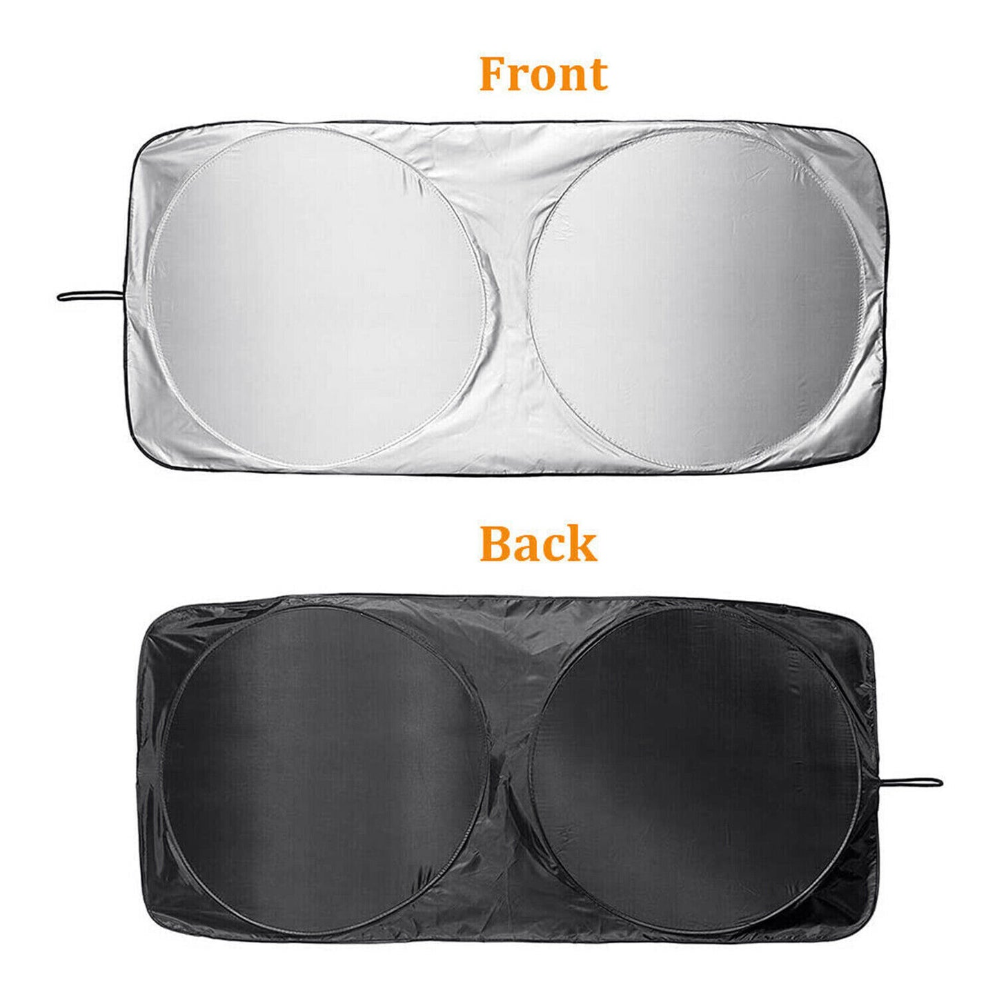 Foldable Car Windshield Visor Sun Protector Cover Front Rear Sun Block Window Sun Shade Auto Sunshade With Suction Cup For Blocking UV Ray And Keeping Cooling