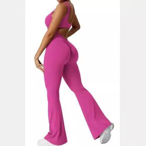 Tight Yoga Bodysuit Casual Hollow Seamless Workout Slim Fit Slimming Jumpsuit