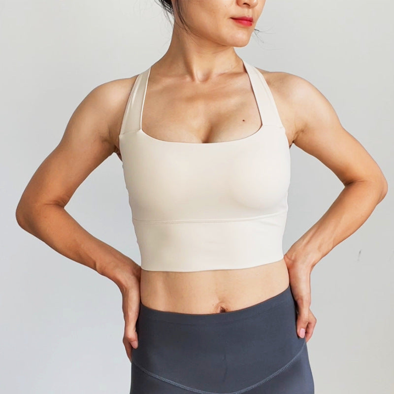 Cross Fold Design Beauty Back Yoga Vest