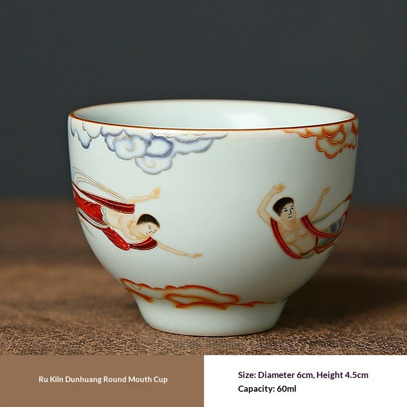 Ruyuan Dunhuang Hovering Lid Ceramic Three-piece Tea-brewing Bowl