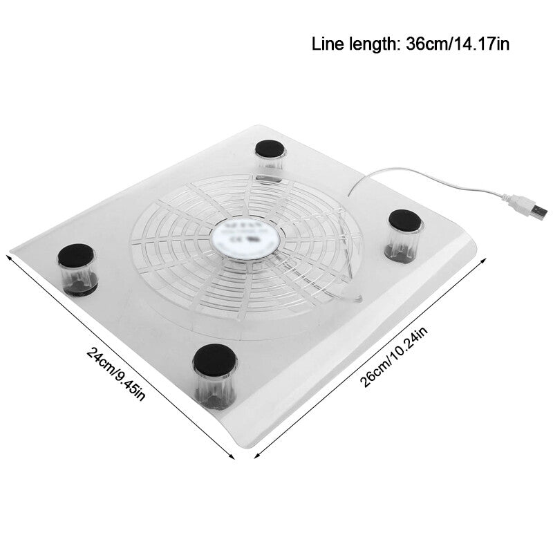 10 -15 Laptop Cooling Pad 1 USB Powered Fan Notebook Cooler Stand Tray Silent