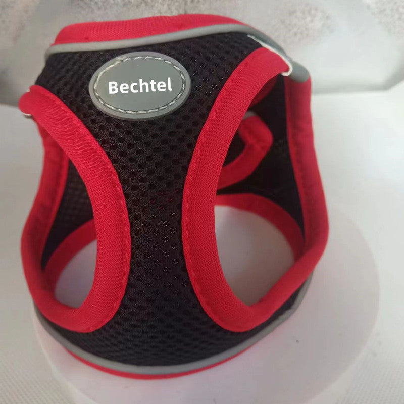 Pet Harness Vest Style Leash - Adjustable Breathable Dog Cat Harness with D-Ring for Walking Training