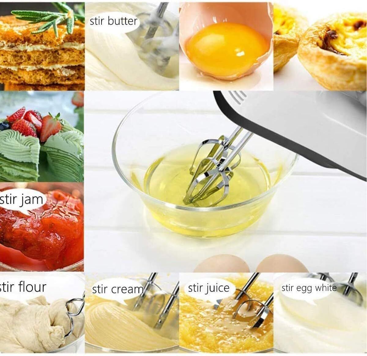 Electric Handheld Whisk 7 Speed Hand Mixer Kitchen Egg Beater Cream Cake Blender