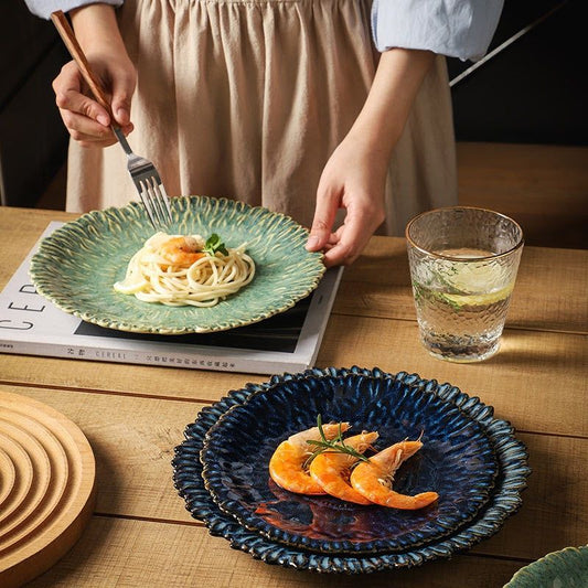 Japanese Retro Ceramic Food Plate Tableware Household Good-looking