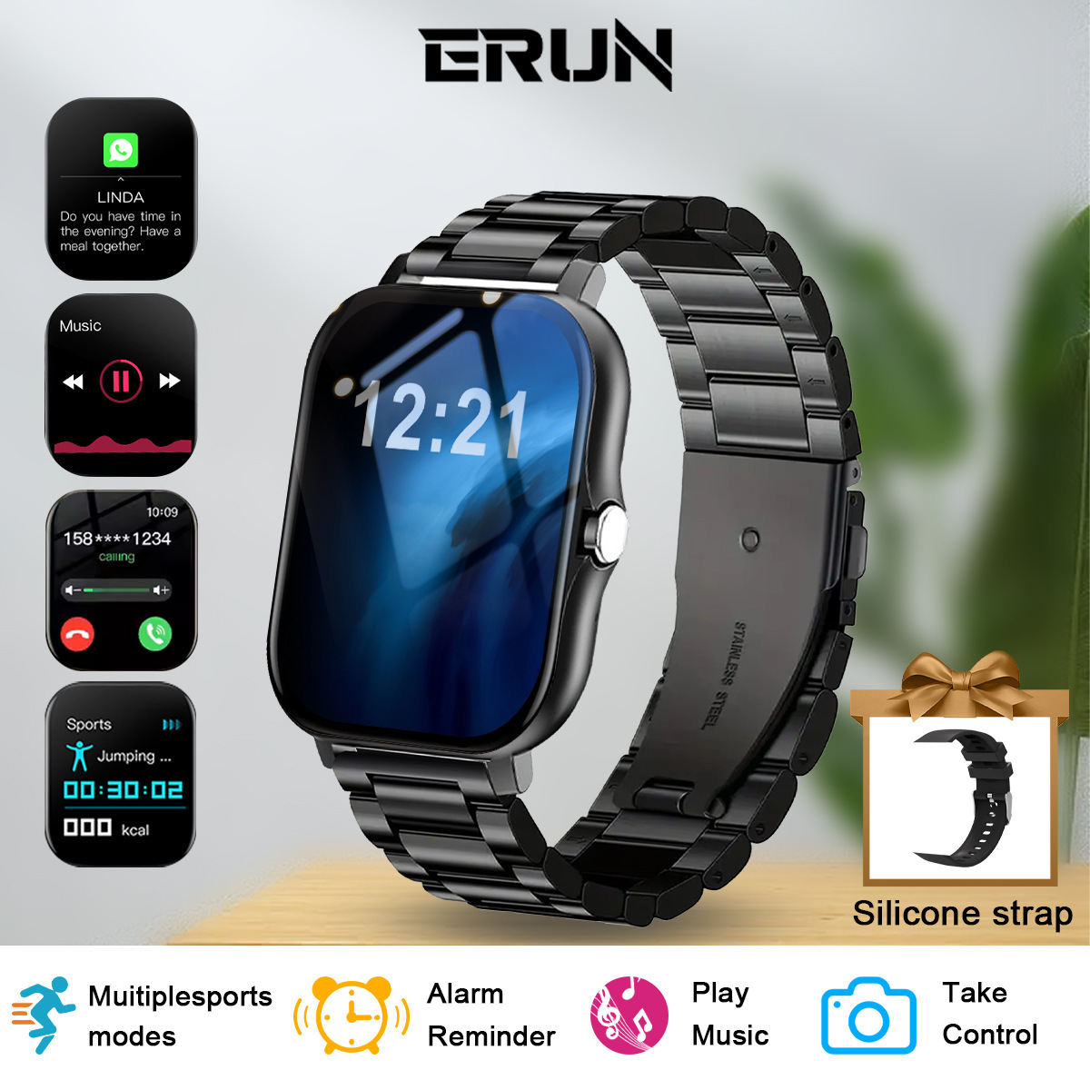 Sports Outdoor Smart Watch H Step Count Statistics Sleep Monitoring Bluetooth Call