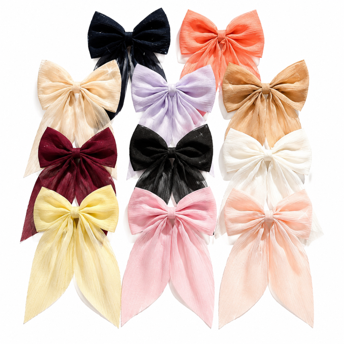 Bow Hair Clip Large Streamer Hair Accessories For Girls And Adults 11-piece Set