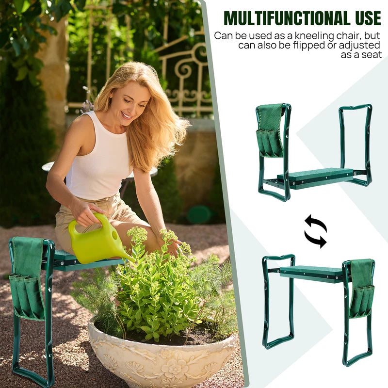 2-In-1Garden Kneeler And Seat,Wide Soft Knee Pads, Heavy-Duty Foldable Gardening Bench Chair ,Gardening Gifts For Friends,Family