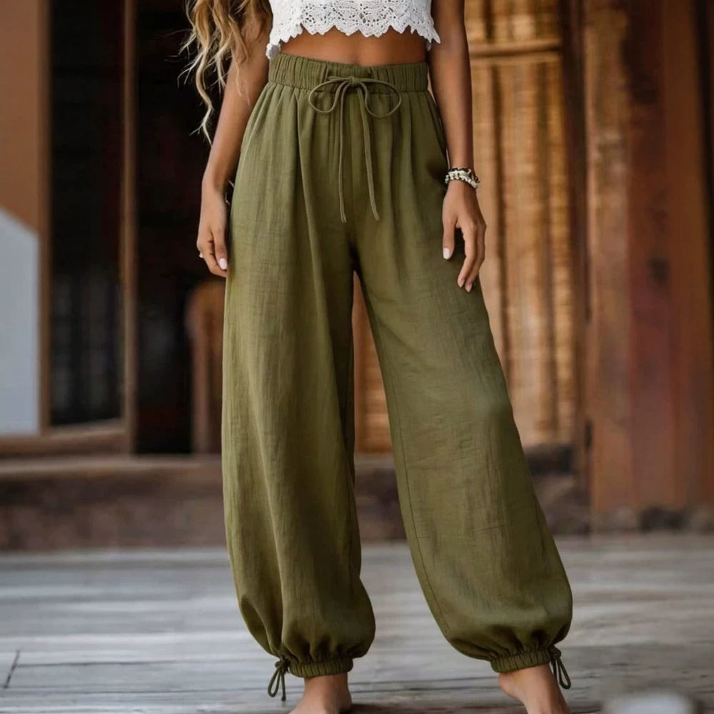 Womens Fashion Casual Loose-fit Trousers