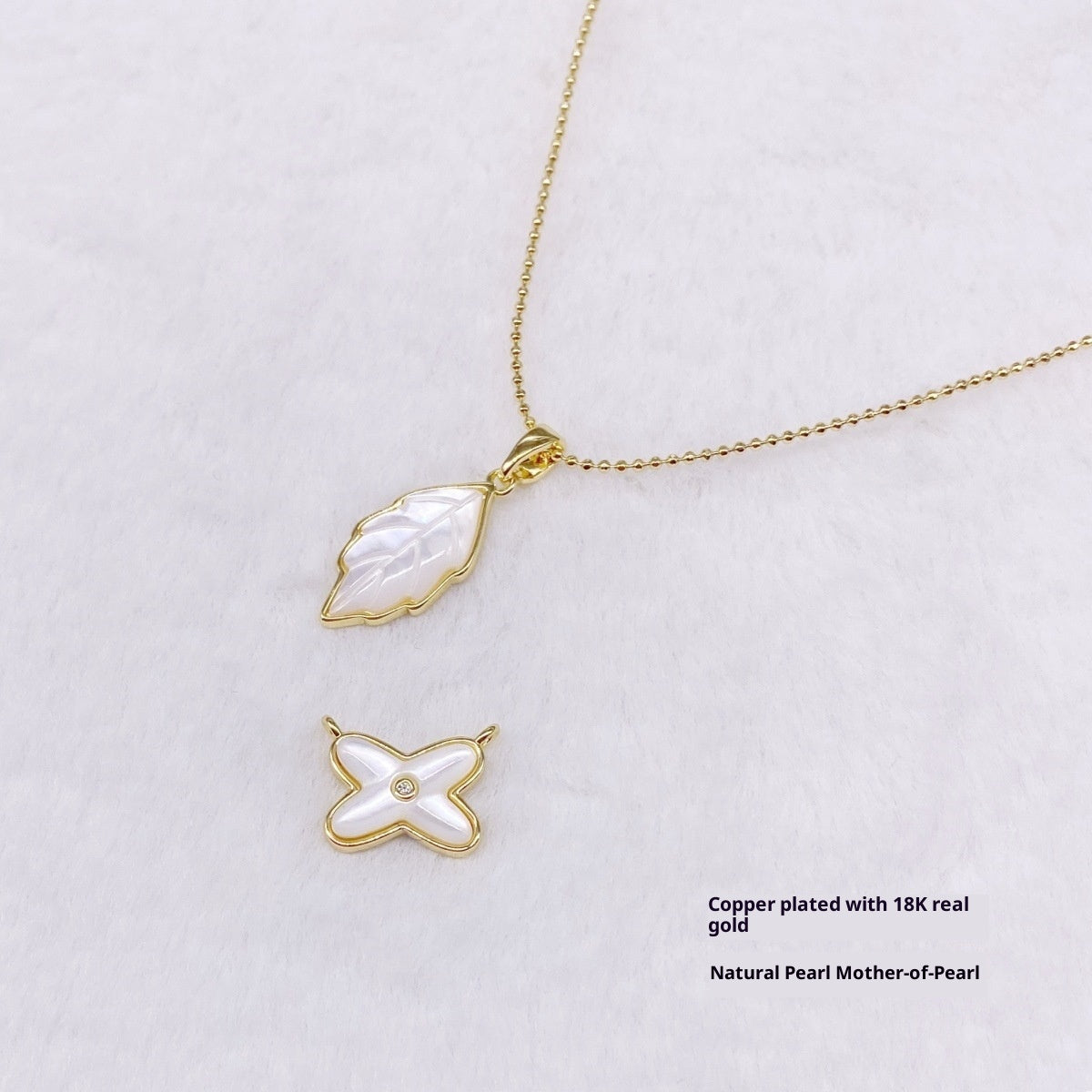 Diy Ornament Accessories Copper Plating 18K Gold Pearl Shell Necklace Bracelet Single And Double Charm