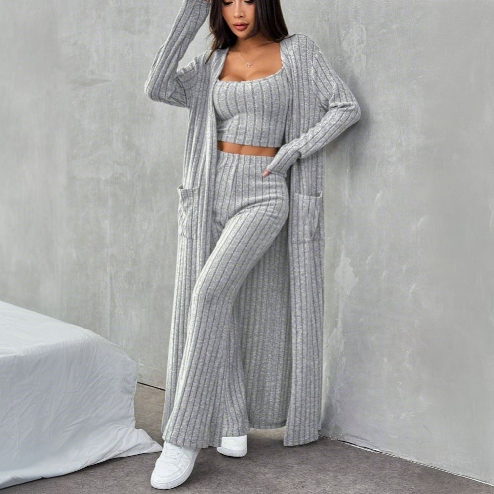 Stylish Casual Home Knitted Three-Piece Set
