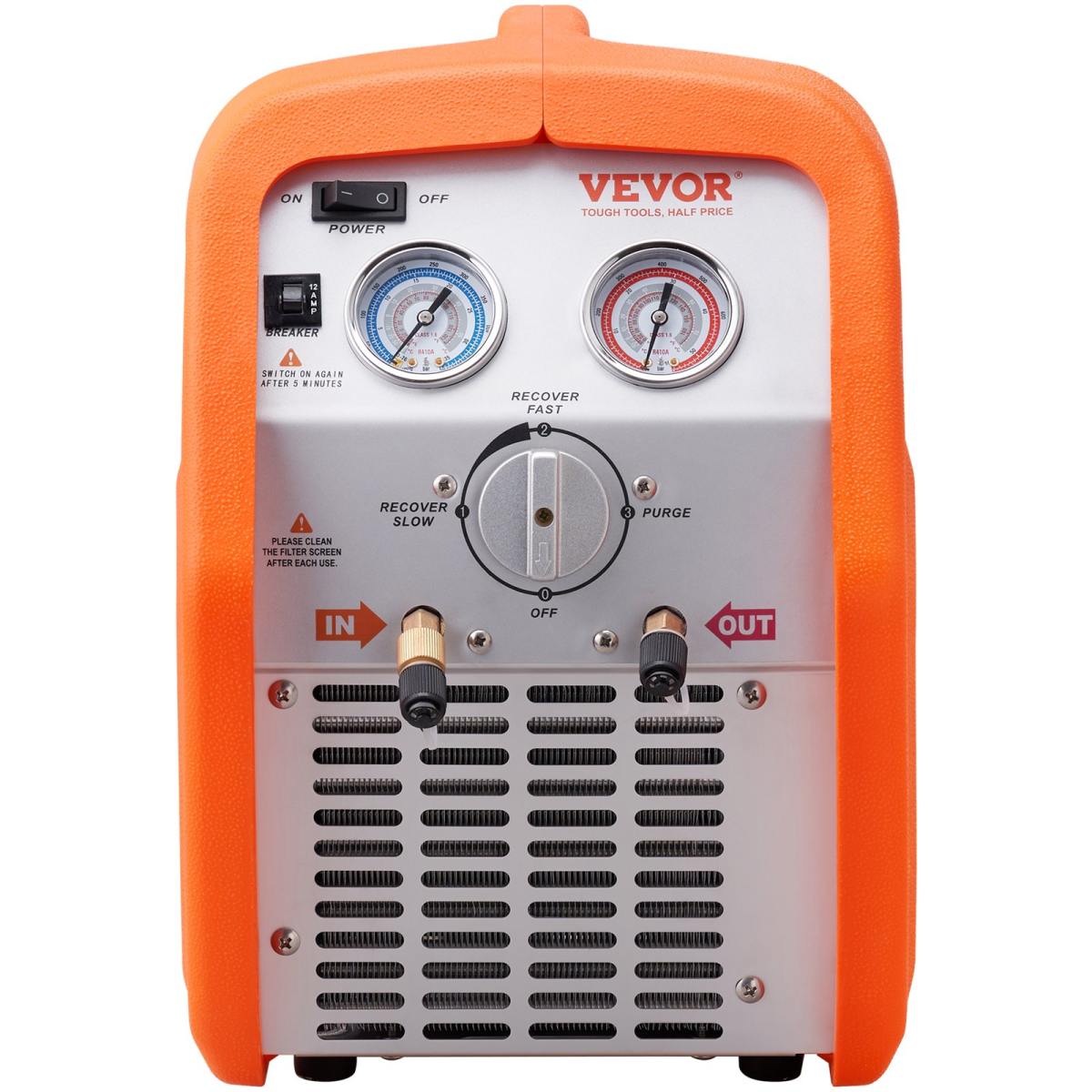 3 4 HP Refrigerant Recovery Machine - Portable AC Recovery Machine With High Pressure Protection, 120V 60Hz Refrigerant Recycle Machine HVAC For Car Air Conditioning, Vapor Liquid Refrigerant