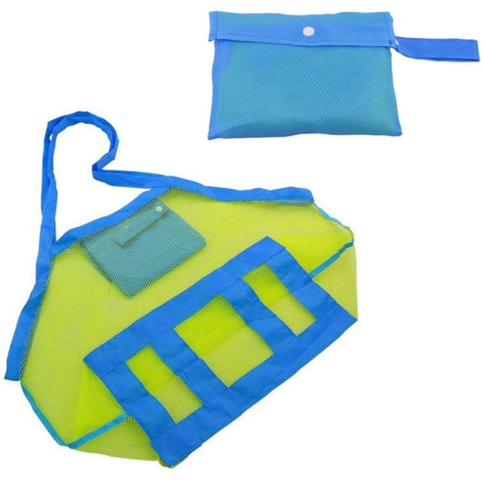 Blue And Green Storage Bag, Beach Bag, Portable Bag, Beach Toys, Summer Beach Bag, Mesh Bag, Blue Storage Bag, Toys, Family Vacation Bag—Drawstring Bag Packs—Drawstring Bag Packs