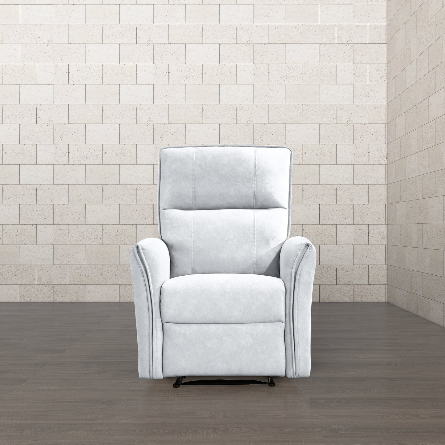 Top Quality Asheville Mid-Century Modern Recliner Chair With Infinite Position Design In Light Gray Italian Suede 41   H X 33   W X 29  D For Living Room Apartment Study Room Office