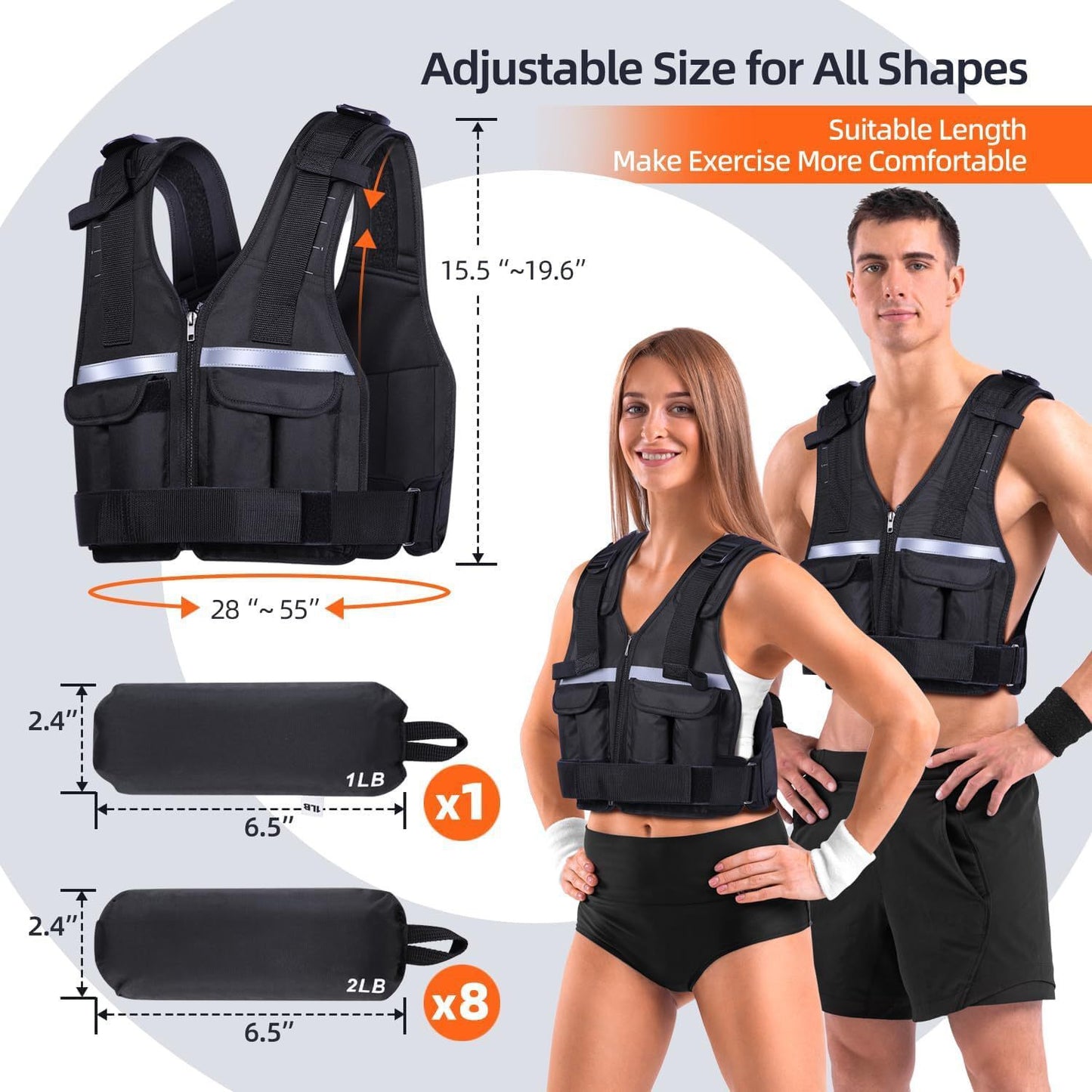 New Adjustable Weighted Vest For Men