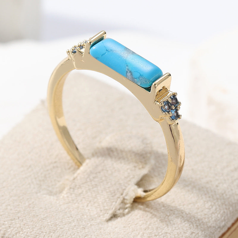 Turquoise Gold Fashion Ring For Men