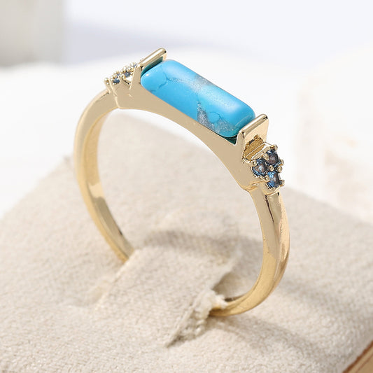 Turquoise Gold Fashion Ring For Men