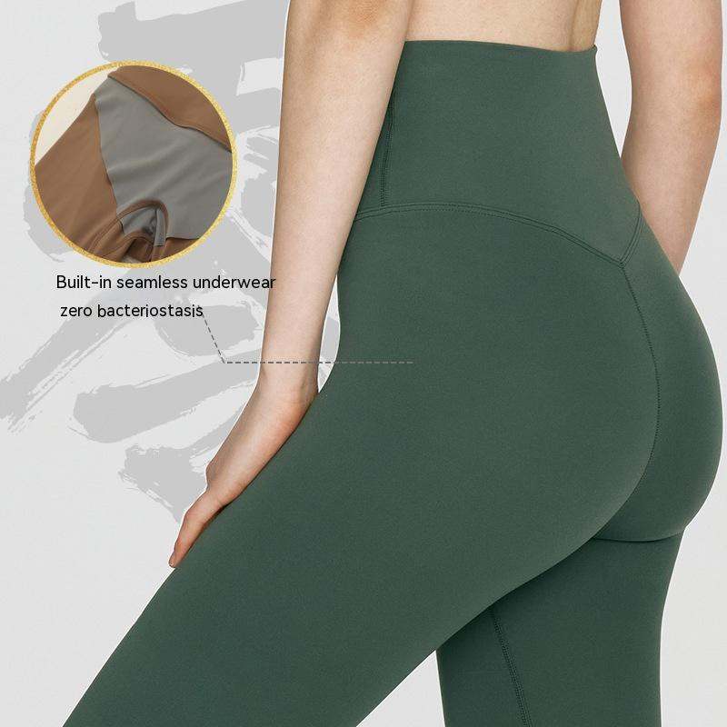 Wear-free Underwear Yoga Pants Seamless Nude Feel Peach Hip Raise Skinny Exercise Workout