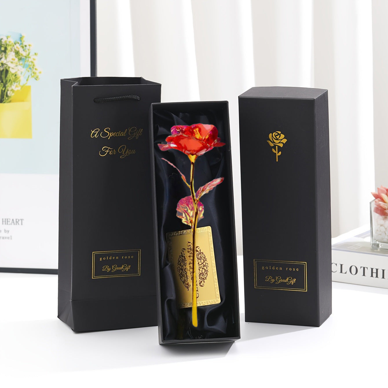 Gold Foil Rose Creative Holiday Gifts For Girls