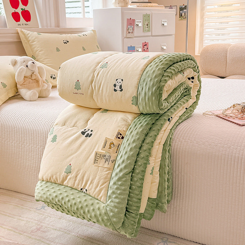 Korean Style Pure Cotton Beanie Velvet Winter Quilt Student Dormitory Machine Washable