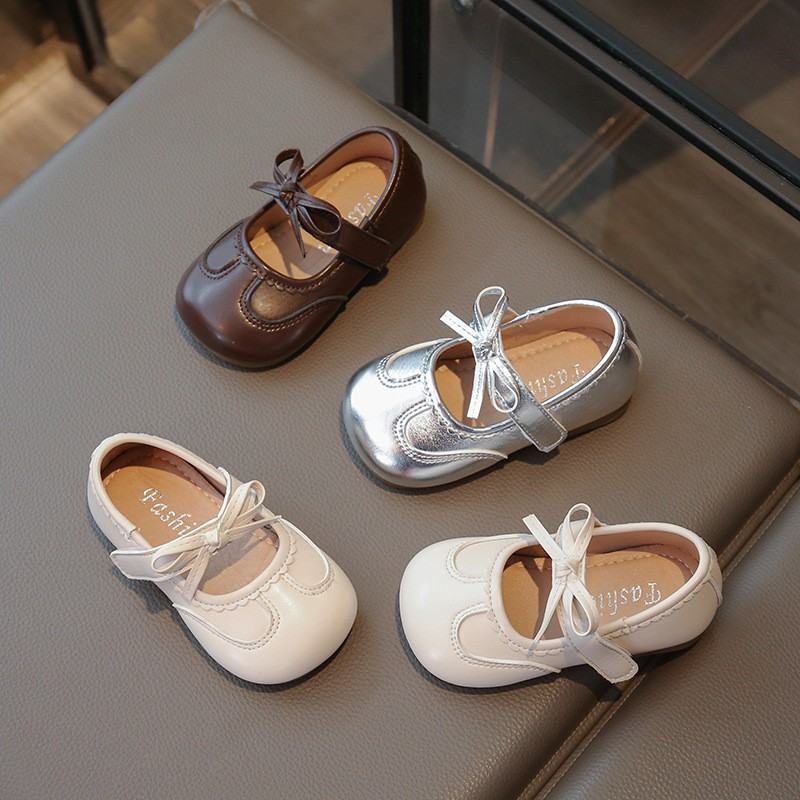 Sweet Bow Princess Shoes For Little Girls, Korean Edition Fashion, Single Shoes For Girls, Children's Shoes