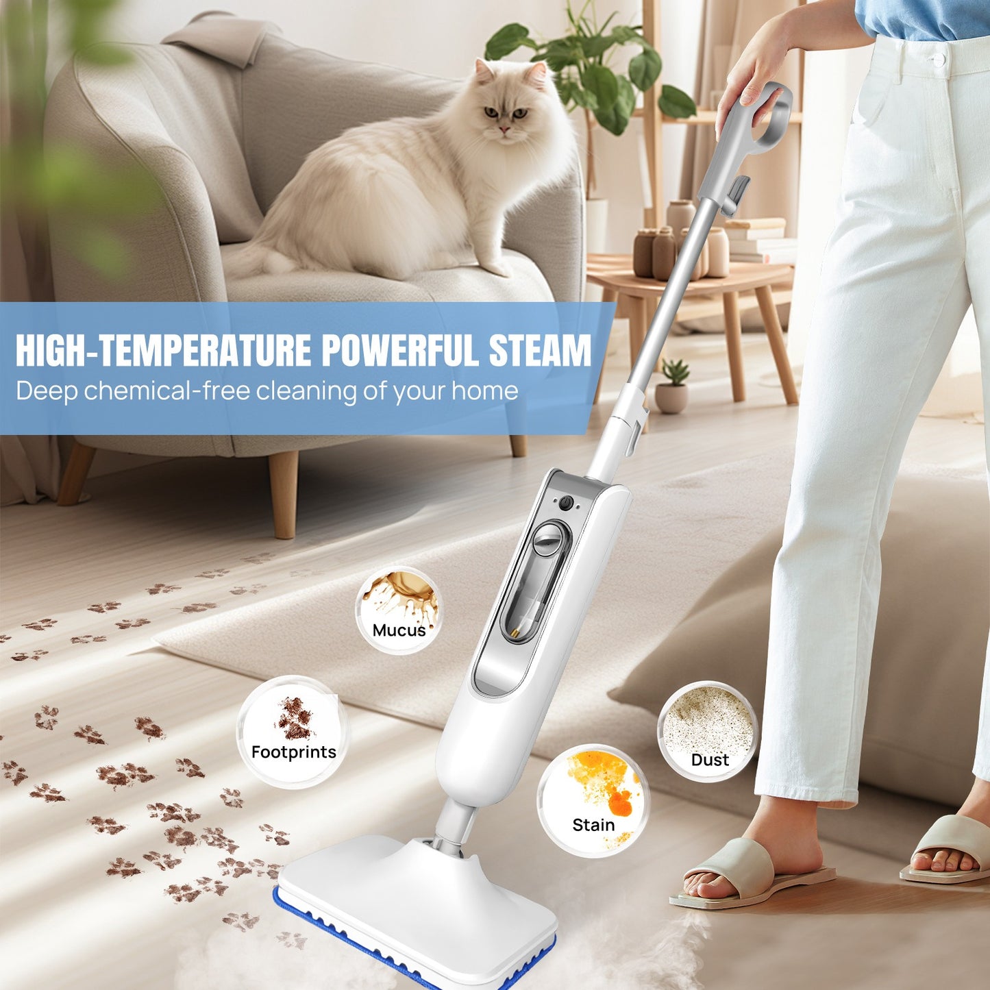 12 In 1 Steam Mop Hot Cleaner Floor Carpet Window Washer Hand Steamer Home 5000W