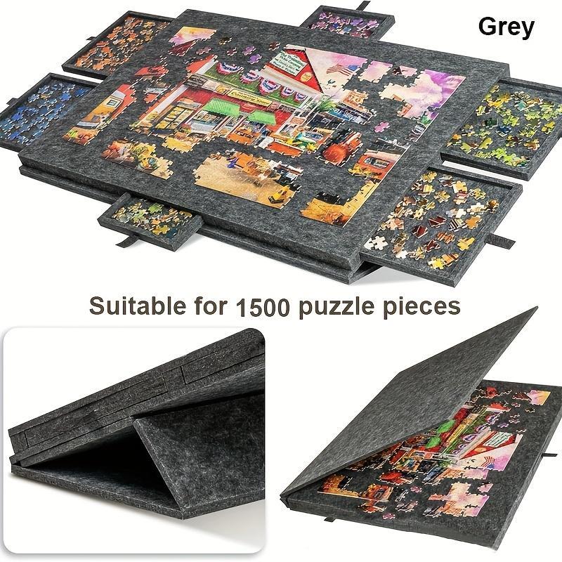 Foldable Puzzle Table With Sorting System Portable Puzzle Organizer For Adults Featuring A Built-in Stand And Protective Cover Spacious Family Game Board Gift For Puzzle Enthusiasts