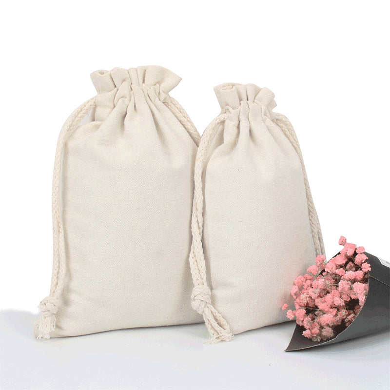Canvas Drawstring Pouch Blank Tea Storage Bag