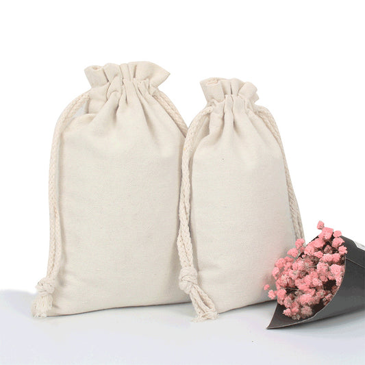 Canvas Drawstring Pouch Blank Tea Storage Bag