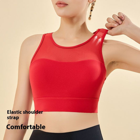 Mesh Sports Underwear Women's Summer Running Shockproof Yoga Bra