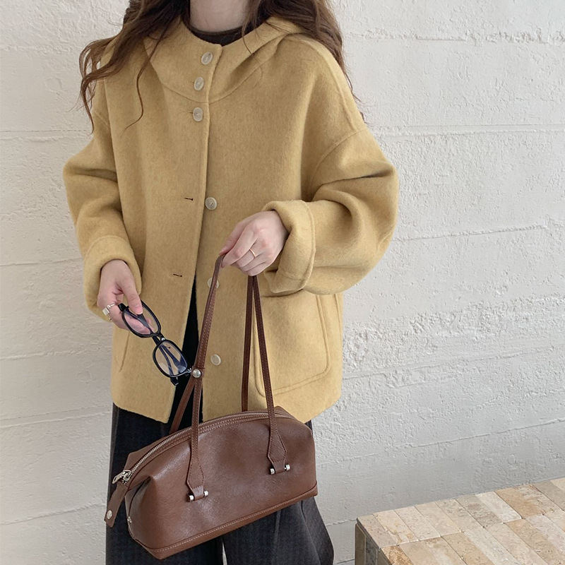 Korean Mid-to-long Double-faced Wool Coat