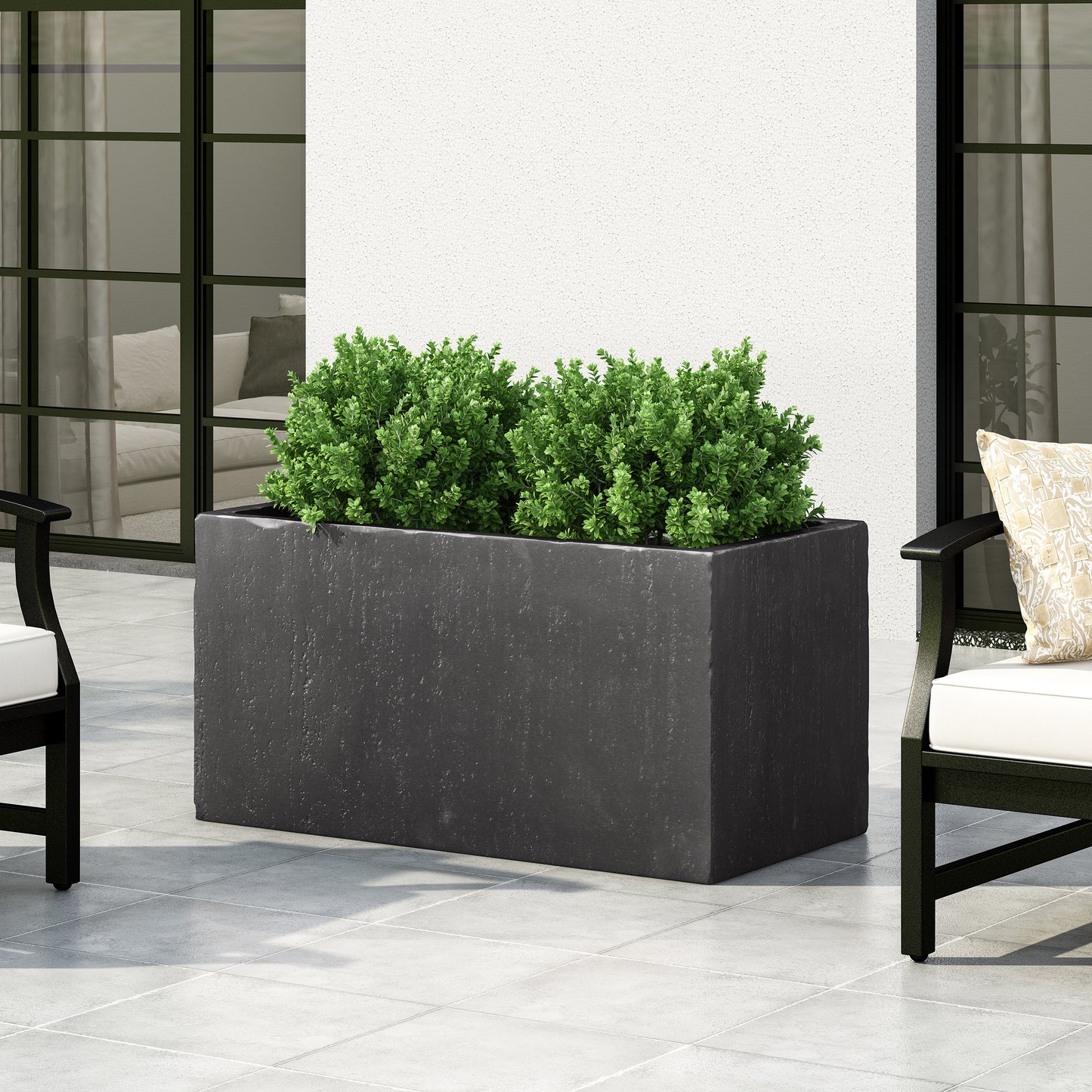 OUTDOOR LARGE SQUARE MGO PLANTER  35L