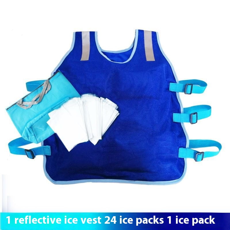 Summer Cooling Vest Outdoor Heatstroke Prevention Ice Pack Refrigeration